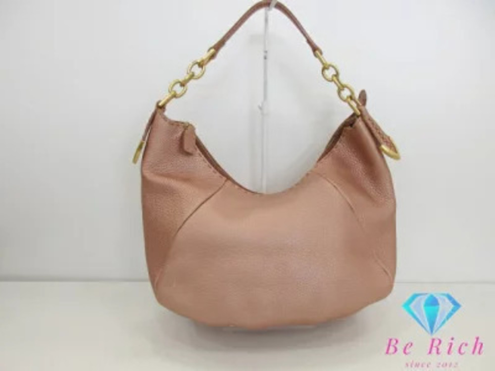 Fendi Selleria Hobo Bag Metal Orange Leather Handbag